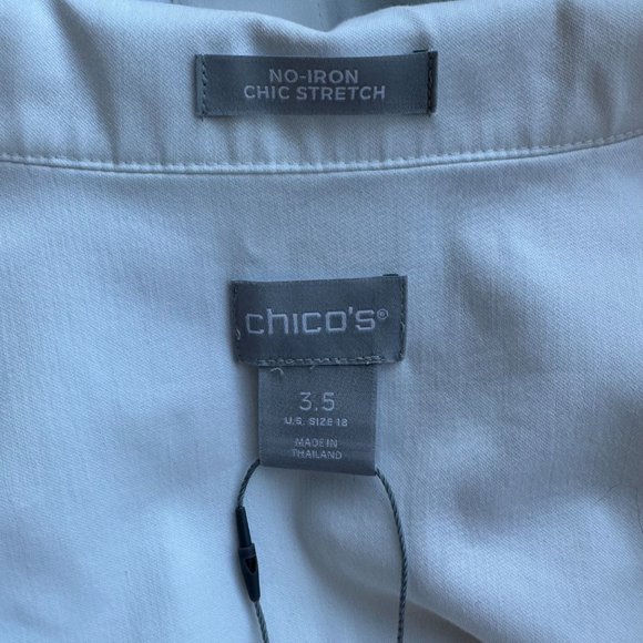 Chico's Embroidered Paisley Tunic White Color Sz 18 NWT - Picture 7 of 8